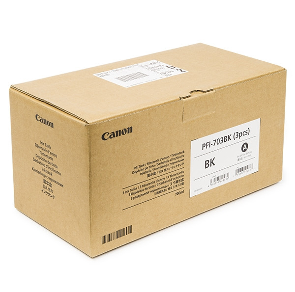 Canon PFI-703BK high capacity black 3-pack (original) 2963B003 018385 - 1