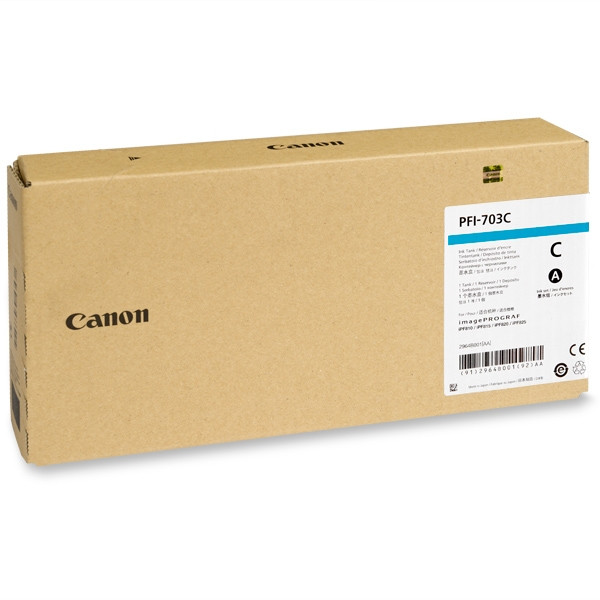 Canon PFI-703C high capacity cyan ink cartridge (original) 2964B001 018386 - 1