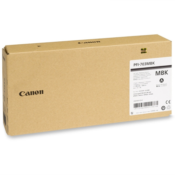 Canon PFI-703MBK high capacity matte black ink cartridge (original) 2962B001 018382 - 1