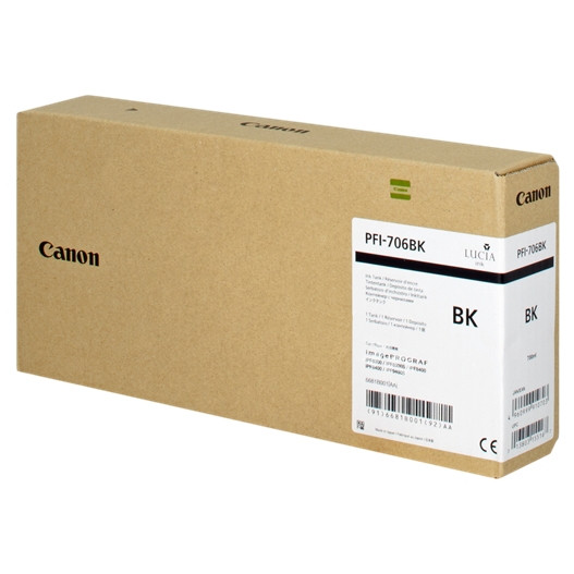 Canon PFI-706BK high capacity black ink cartridge (original) 6681B001 018874 - 1