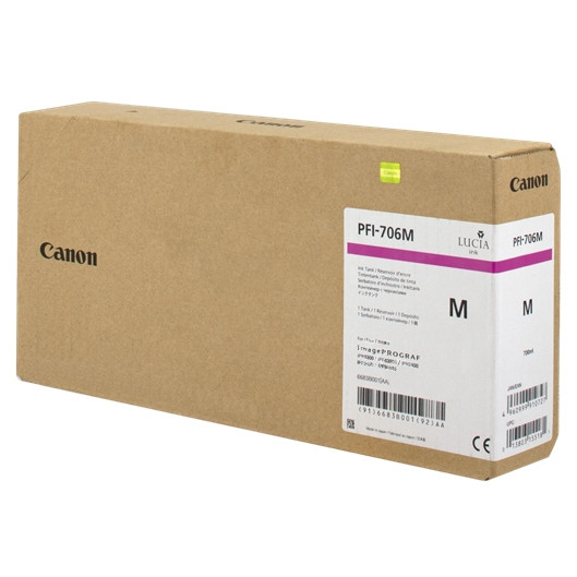 Canon PFI-706M high capacity magenta ink cartridge (original) 6683B001 018880 - 1