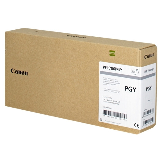 Canon PFI-706PGY high capacity photo grey ink cartridge (original) 6691B001 018890 - 1
