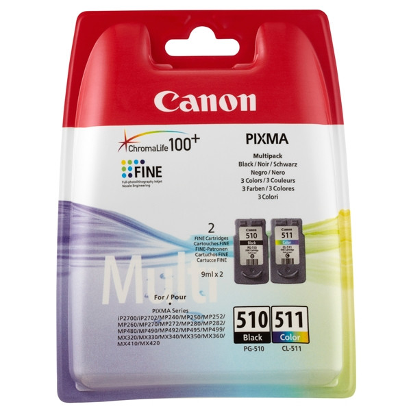 Canon PG-510/CL-511 ink cartridge 2-pack (original Canon) 2970B010 2970B011 018518 - 1