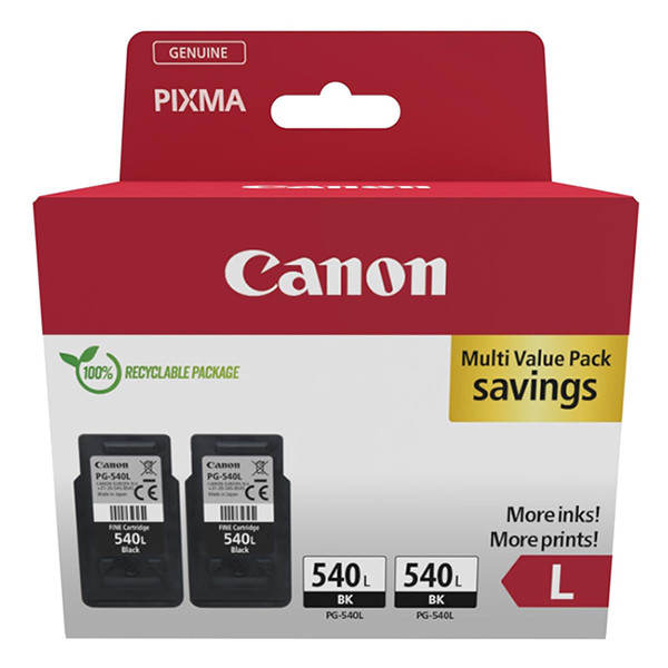 Canon PG-540L black ink cartridge 2-pack (original Canon) 132300 - 1