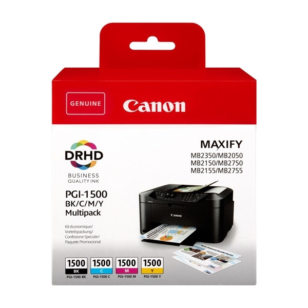 Canon PGI-1500 BK/C/M/Y ink cartridge 4-pack (original Canon) 9218B005 9218B006 010298 - 1