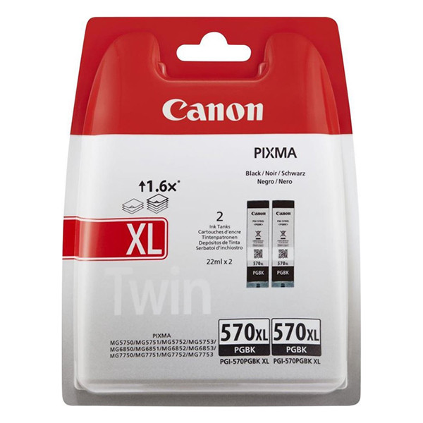 Canon PGI-570XL black ink cartridge 2-pack (original Canon) 0318C007 0318C010 018578 - 1