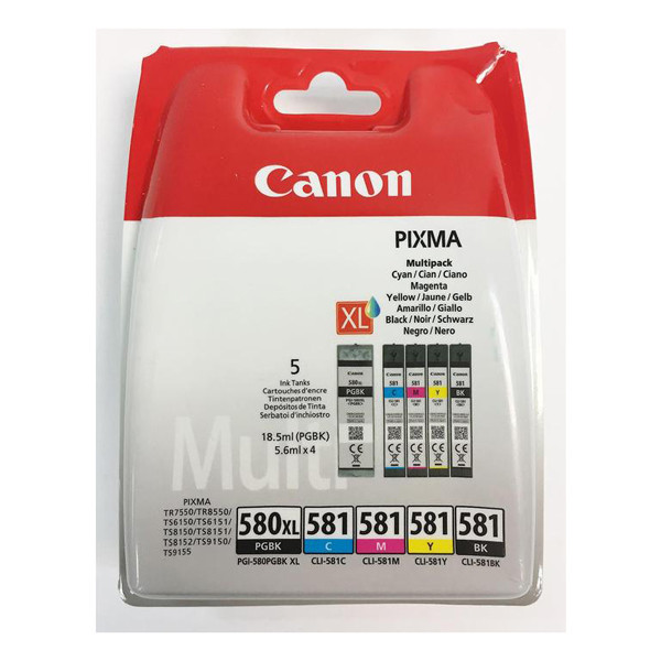 Canon PGI-580PGBK XL / CLI-581 BK/C/M/Y ink cartridge 5-pack 2024C006 010186 - 1