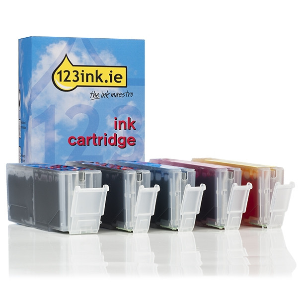 5 Compatible Ink Cartridges, Canon PGI-580 / CLI-581 XXL Black 25.7ml +  Color 11.7