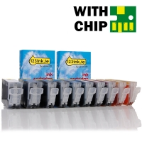 Canon PGI-5BK / CLI-8BK/C/M/Y ink cartridge 10-pack (123ink version) 0620B001C 0621B001C 0622B001C 0623B001C 0628B001C 127112