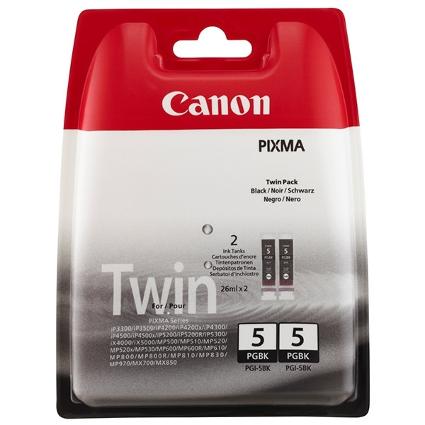 Canon PGI-5BK black ink cartridge 2-pack (original Canon) 0628B030 018106 - 1