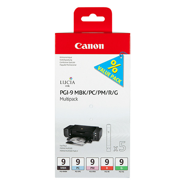 Canon PGI-9MBK/PC/PM/R/G ink cartridge 5-pack (original Canon) 1033B013 018568 - 1