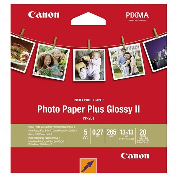 Canon PP-201 Canon Photo Paper Plus Glossy II 265 grams 13 x 13 cm (20-sheet) 2311B060 150392 - 1