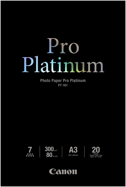 Canon PT-101 300gsm A3 Pro Platinum Photo Paper (20 sheets) 2768B017 150368 - 1