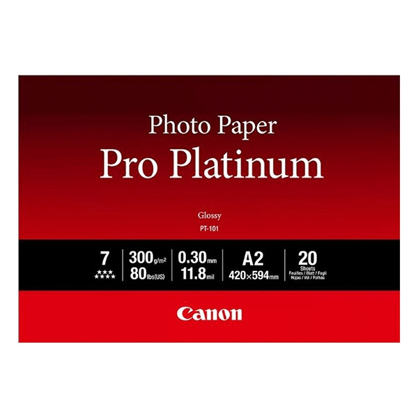 Canon PT-101 pro platinum A2 photo paper 300 grams (20 sheets) 2768B067 154028 - 1