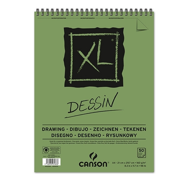 Canson XL A4 spiral sketch pad, 160gsm (50 sheets) 400039088 224514 - 1