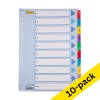 Cardboard tabs 1-10 (10 coloured tabs) | A4, 23-hole | 123ink | 10-pack