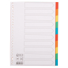 Cardboard tabs (10 white/coloured tabs) | A4, 23-hole | 123ink