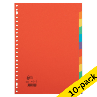 Cardboard tabs (12 coloured tabs x10) | A4, 23-hole | 123ink 300578