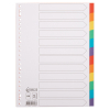 Cardboard tabs (12 white/coloured tabs) | A4, 23-hole | 123ink 300536 - 1