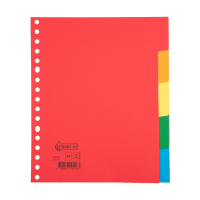 Cardboard tabs (5 coloured tabs) | A5, 17-hole | 123ink 301540