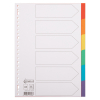 Cardboard tabs (6 white/coloured tabs) | A4, 23-hole | 123ink 300534 - 1