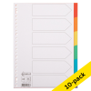 Cardboard tabs (6 white/coloured tabs x10) | A4, 23-hole | 123ink