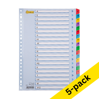 Cardboard tabs A-Z (20 coloured tabs x5) | A4, 23-hole | 123ink