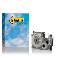 Casio XR-6AX white on transparent tape, 6mm (123ink version)  056321