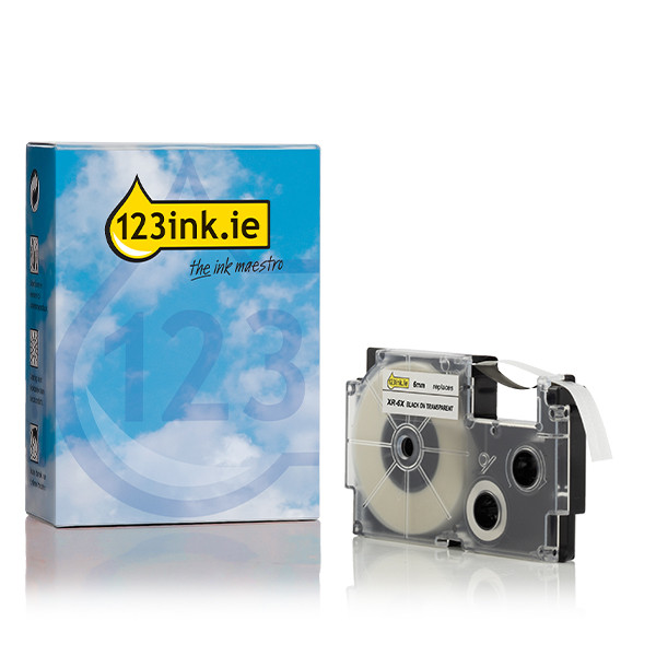 Casio XR-6X black on transparent tape, 6mm (123ink version) KR6X1C 056315 - 1