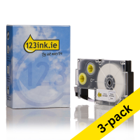 Casio XR-9WE1 black on white tape, 9mm (3-pack) (123ink version) XR9WE1C 056240