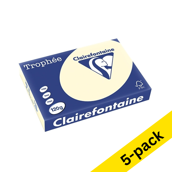 A4 120g paper (cream) | Clairefontaine | 250 sheets x5 250400 - 1