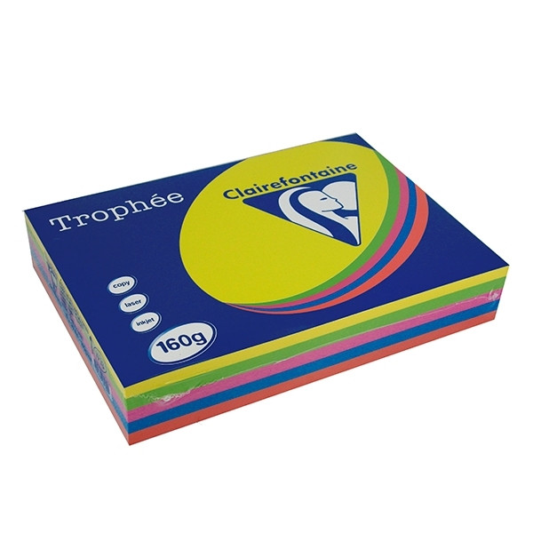 A4 160g paper (Y/G/O/B/P) | Clairefontaine | 50 sheets x5 250030 - 1