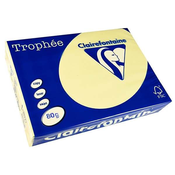 A4 80g paper with 4-hole punch (yellow) | Clairefontaine Clairalfa | 500 sheets 250309 - 1