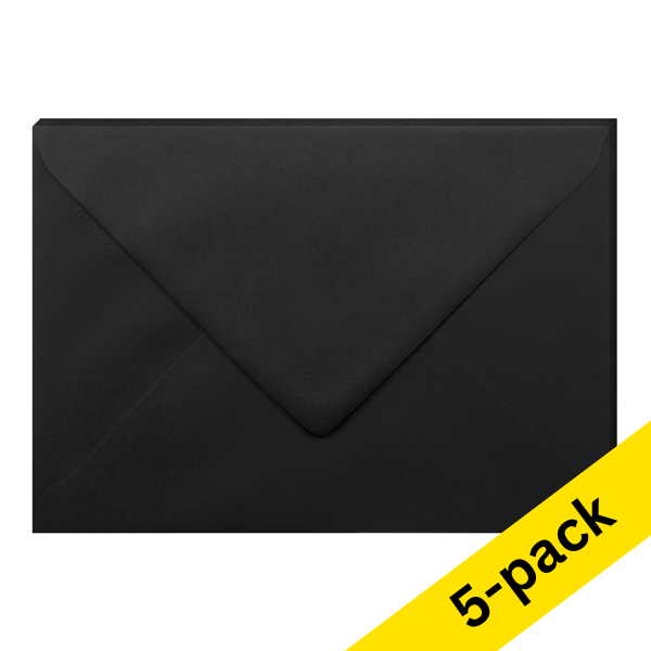 C5 envelope 162 x 229mm | black self-adhesive, 120g | Clairefontaine | 5-pack 250348 - 1