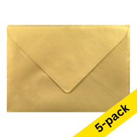 C5 envelope 162 x 229mm | gold self-adhesive, 120g | Clairefontaine | 5-pack 250350