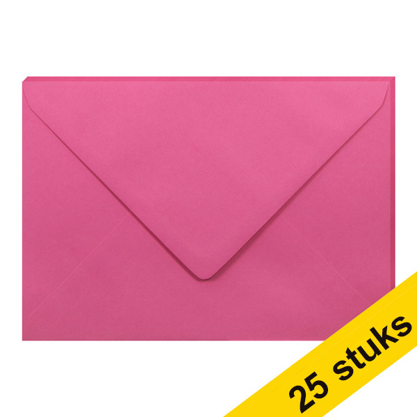 Clairefontaine C5 intense pink coloured envelopes, 120g (5 x 5-pack)  424766 - 1