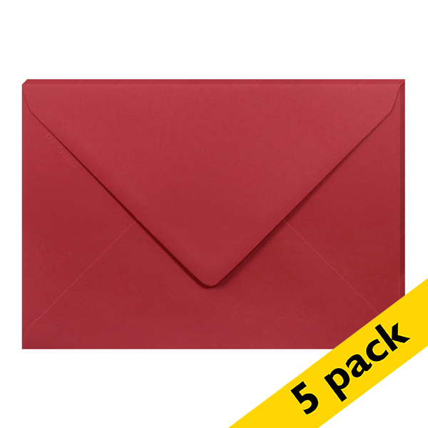 Clairefontaine C5 intense red coloured envelopes, 120g (5-pack) 26582C 250347 - 1