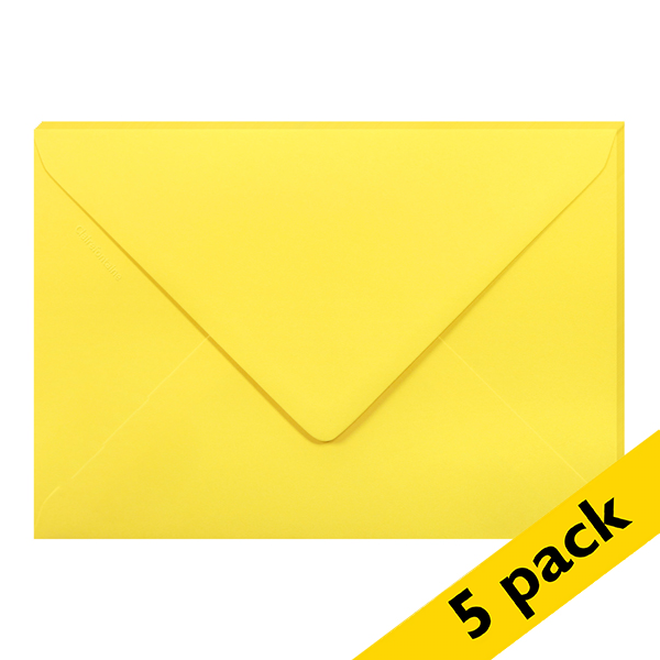 Clairefontaine C5 intense yellow coloured envelopes, 120g (5-pack) 26562C 250343 - 1
