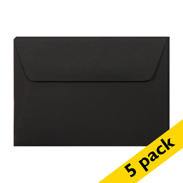 Clairefontaine C6 black coloured envelopes, 120g (5-pack) 26836C 250336 - 1