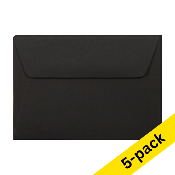 C6 envelope 114 x 162mm | black self-adhesive, 120g | Clairefontaine | 5-pack 250336 - 1