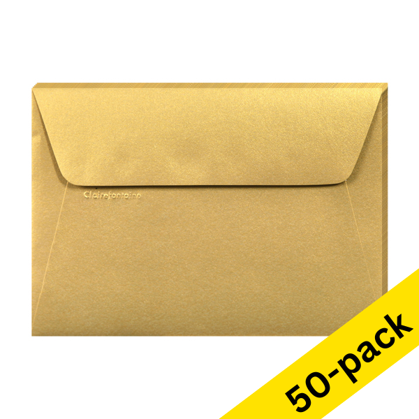 C6 envelope 114 x 162mm | gold self-adhesive, 120g | Clairefontaine | 50-pack 424783 - 1