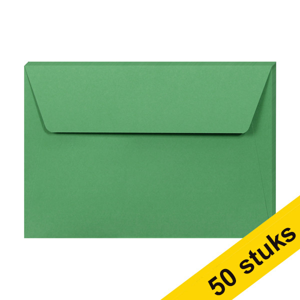 Clairefontaine C6 forest green coloured envelopes, 120g (10 x 5-pack) 424775 - 1