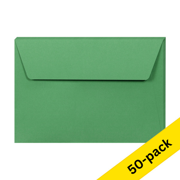 Clairefontaine C6 forest green coloured envelopes, 120g (10 x 5-pack) 424775 - 1