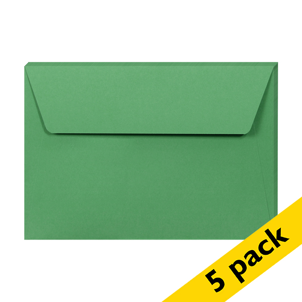 Clairefontaine C6 forest green coloured envelopes, 120g (5-pack) 26596C 250330 - 1
