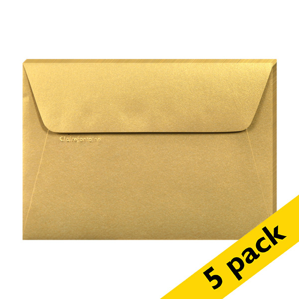 Clairefontaine C6 gold coloured envelopes, 120g (5-pack) 26086C 250338 - 1