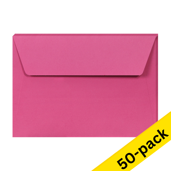Clairefontaine C6 intense pink coloured envelopes, 120g (10 x 5-pack)  424778 - 1