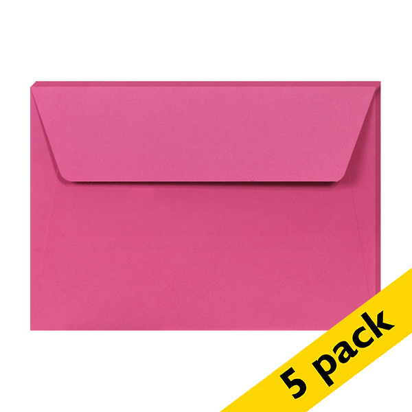 Clairefontaine C6 intense pink coloured envelopes, 120g (5-pack) 26576C 250333 - 1