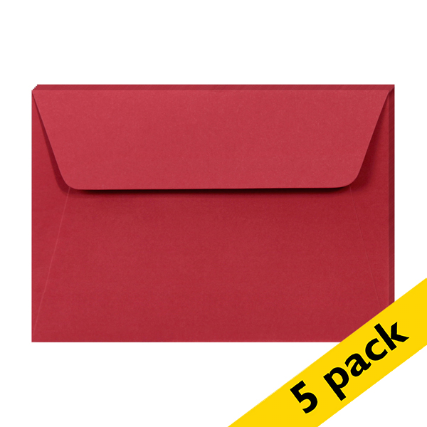 Clairefontaine C6 intense red coloured envelopes, 120g (5-pack) 26586C 250335 - 1