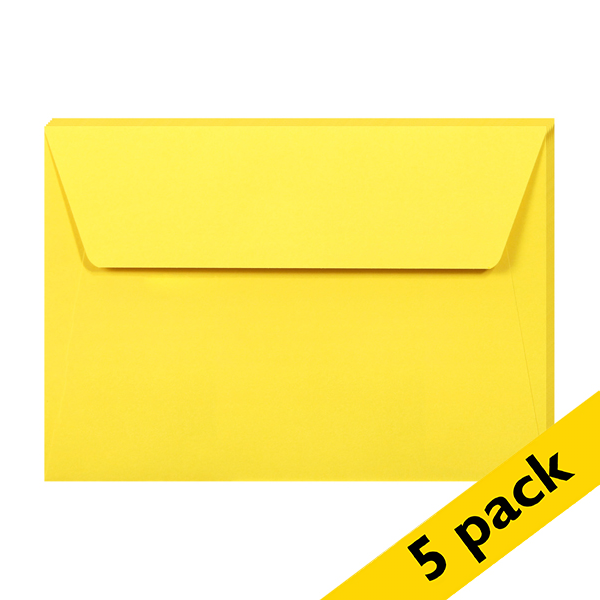 Clairefontaine C6 intense yellow coloured envelopes, 120g (5-pack) 26566C 250331 - 1