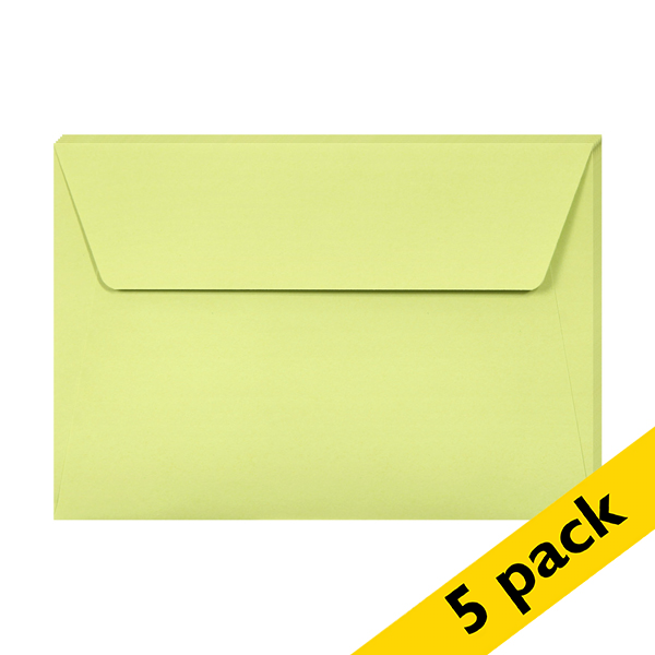 Clairefontaine C6 leaf green coloured envelopes, 120g (5-pack) 26476C 250329 - 1